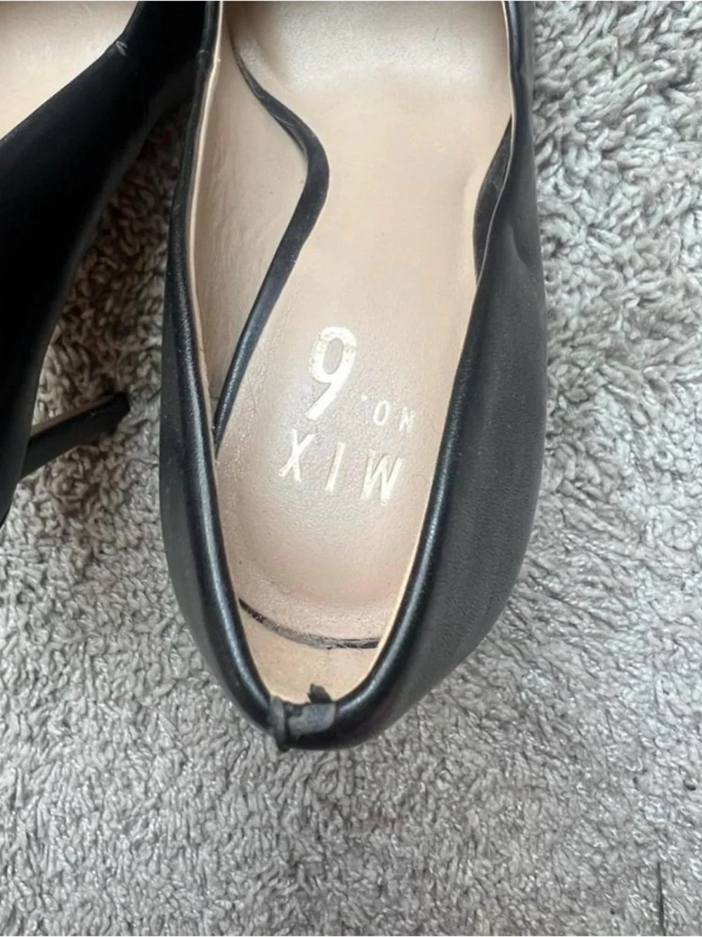 Mix No. 6 Black Pointed Toe Pumps with Gold Chain